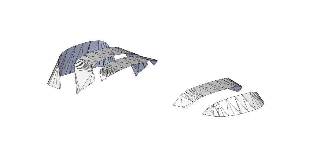 CAD Modell delt i paneler